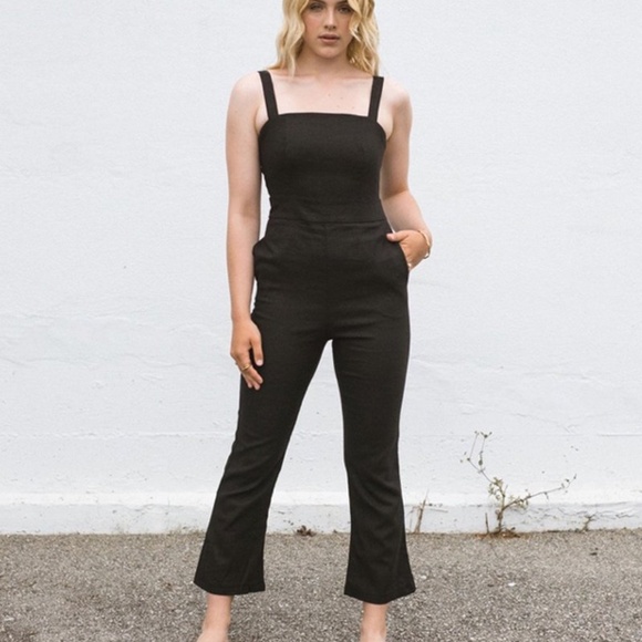 HARLY JAE Bardot Black Jumpsuit M - Picture 1 of 10